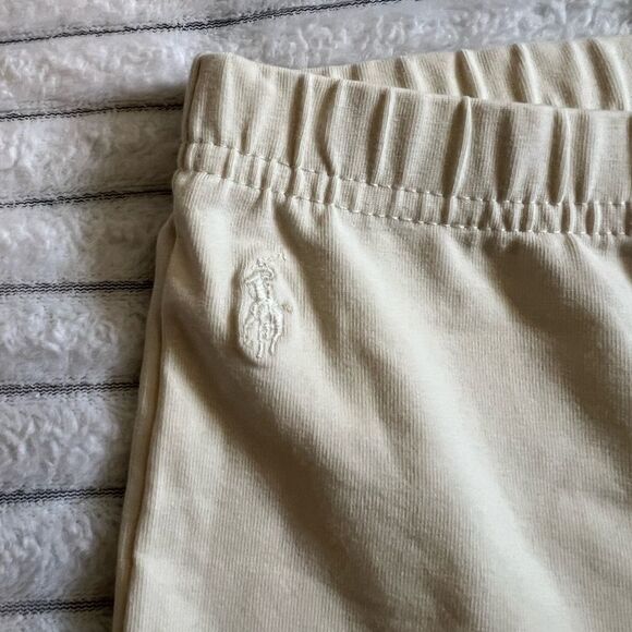 Ralph Lauren Cream and Brown Leggings with Suede Accents NEW - Picture 2 of 4